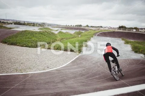 Cyclist Riding Bmx Bike