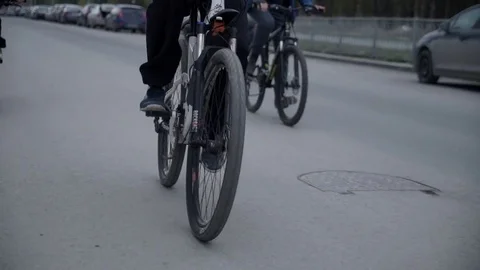 The cyclist is on the road Stock Footage 76804629