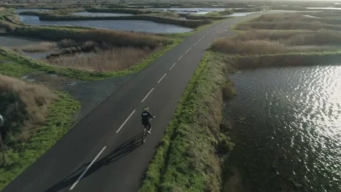 Cyclist on a road Stock Footage 230862753