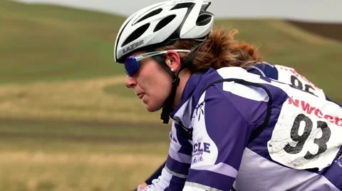 Cyclist on a road race Stock Footage 50452812