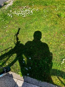 Cyclist Shadow 스톡 사진