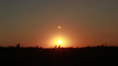 Cyclist at the sunset Stock Footage 52502785