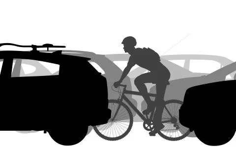Cyclist in traffic Stock-Illustration