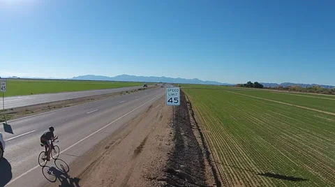 Cyclist Training on Rural Road Stock Footage 52224268