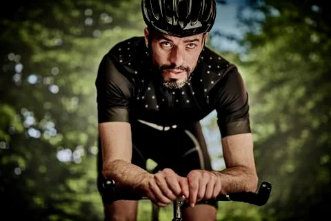 Cyclist training for Tour De France Stock Photos