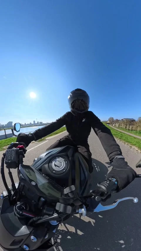 Cyclist Wrecks With Motorcycle When Trying to Overtake From the Right, Nijmegen, Stock Footage 331602499