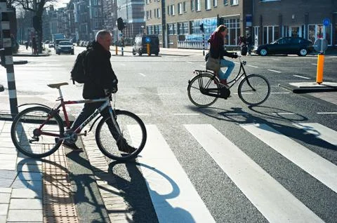 Cyclists amsterdam Stock Photos