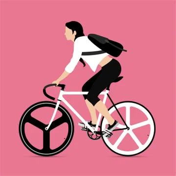 Cyclists and fixed gear bicycle Stock Illustration