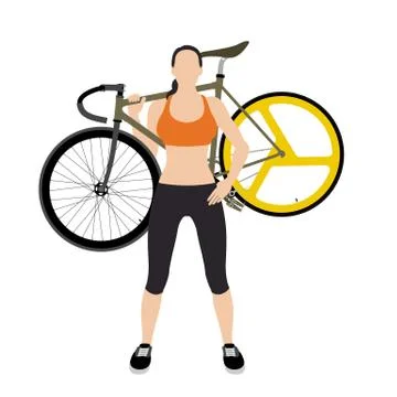 Cyclists and fixed gear bicycle Stock Illustration
