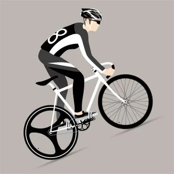 Cyclists and fixed gear bicycle Stock Illustration