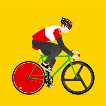 Cyclists and fixed gear bicycle Stock Illustration