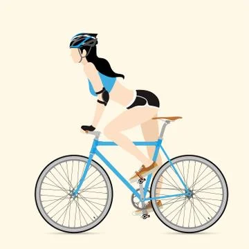 Cyclists and fixed gear bicycle Stock Illustration