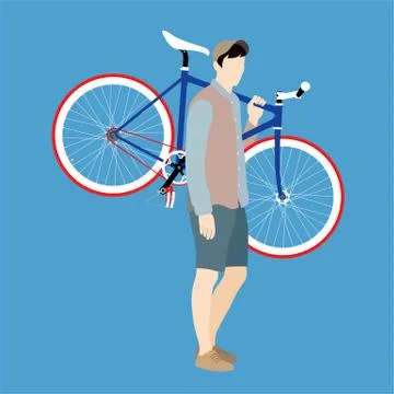 Cyclists and fixed gear bicycle Stock Illustration
