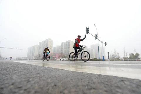 Cyclists are trying to move forward,on a Road cycling competition site. Stock Photos