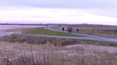 Cyclists on the bike path. 動画素材 34290339