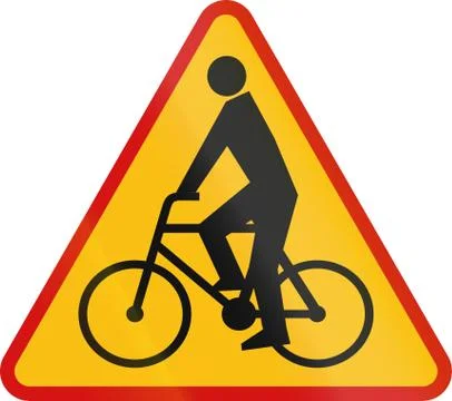 Cyclists Crossing in Poland Stock Illustration