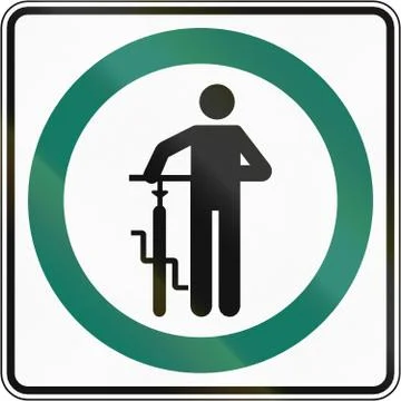 Cyclists Dismount in Canada Stock Illustration