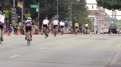 Cyclists Downtown Stock-Footage 41439139
