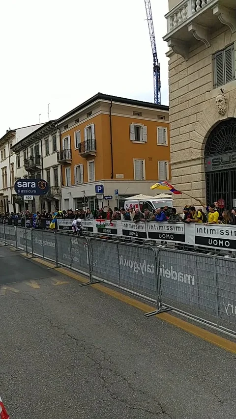 Cyclists during individual time trial at the Giro d'`Italia 2022 Stock Footage 196092593