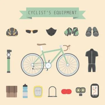 Cyclist's gear Illustrazione stock