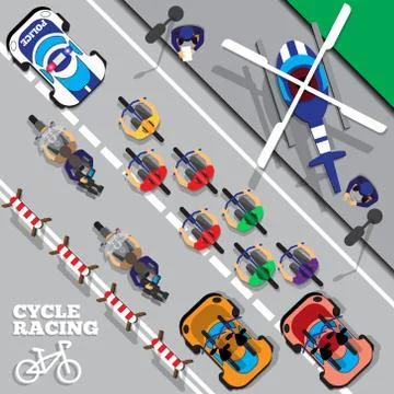 Cyclists group at professional race. Stock Illustration