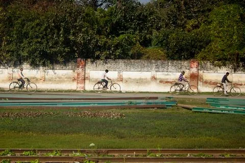 Cyclists in India Stock Photos