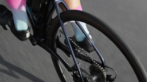 Cyclists legs pushing the pedals. Stock Footage 285510199
