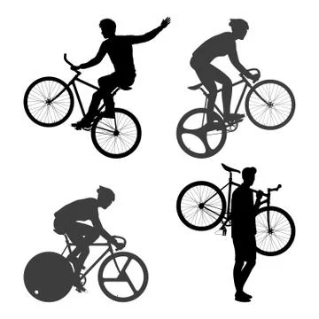 Cyclists Man and fixed gear bicycle Stock Illustration