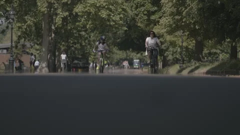 Cyclists in Park Stock Footage 132495504