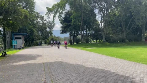 Cyclists in the parque simon bolivar Stock Footage 239420201