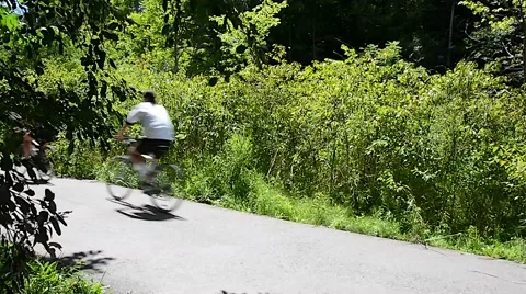 Cyclists on a-path 01svv Stock Footage 47296872