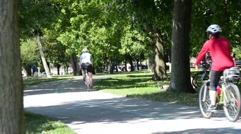 Cyclists on a-path 02svv Stock Footage 47296863
