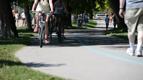Cyclists on a-path 07ossvv Stock Footage 47296878