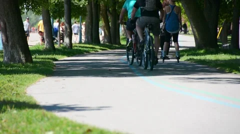 Cyclists on a-path 08ossvv Stock Footage 47296876