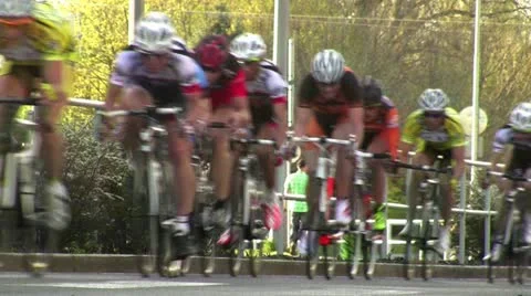 Cyclists racing Stock Footage 10910426