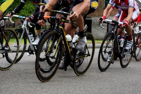 Cyclists racing Stock Photos