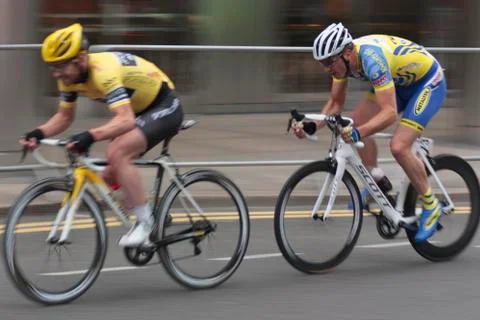 Cyclists racing Stock Photos