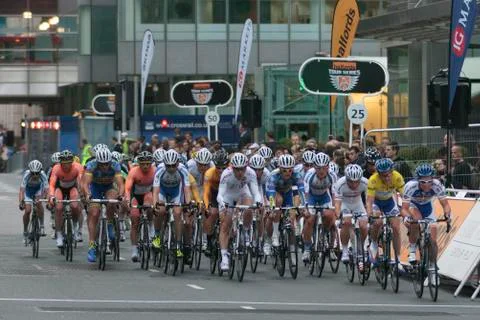 Cyclists racing Stock Photos