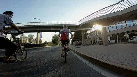 Cyclists riding along the bicycle path Video stock 102304942