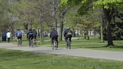 Cyclists riding in the Park. 4K UHD. Stock Footage 50587136