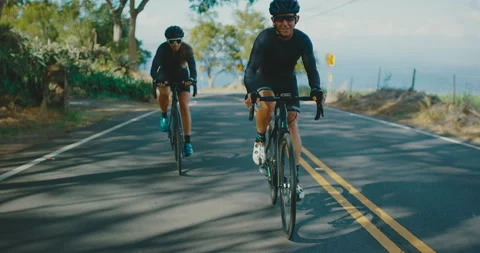 Cyclists Road Biking Stock Footage 163467872