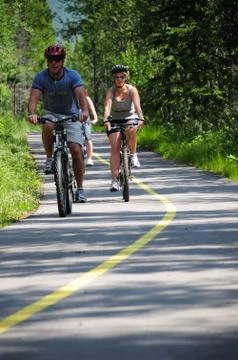 Cyclists on the Road Stock Photos