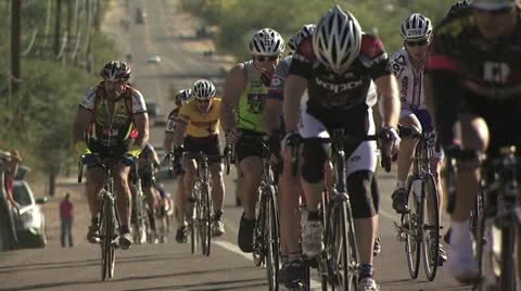 Cyclists In A Road Race 2 Video stock 19142641