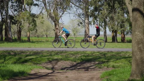 Cyclists on the route Stock Footage 164479631