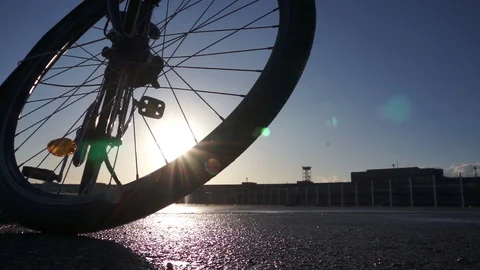 Cyclists at sunset Stock Footage 119416835