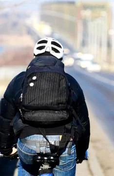 Cyclists on teh road Stock Photos