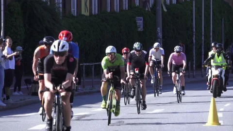 Cyclists Triathlon Stock Footage 196827282