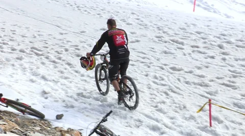 Cyclists trying their bikes Stock Footage 33061341