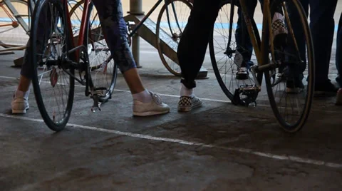 Cyclists waiting Stock Footage 36778228