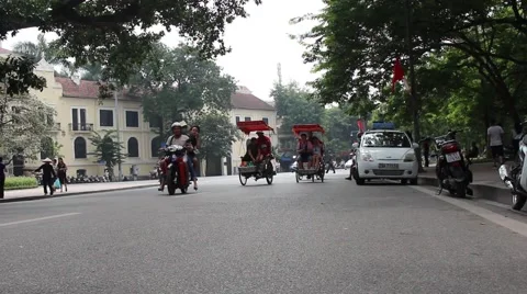 Cyclo on the street Stock Footage 56085295
